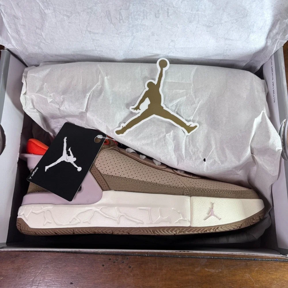 Jordan Day1 E.O. GS 6Y Dark Driftwood Orange EasyOn Sneakers FQ1306-200 NEW